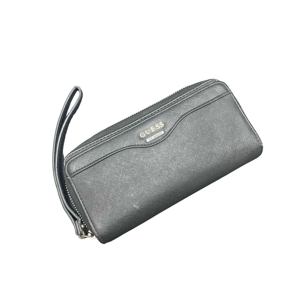 Black Guess Zip Up Wallet Wristlet